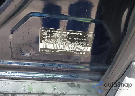 2017 Mitsubishi Outlander Se/Sel z USA, uszkodzony, nr VIN JA4AZ3A35HZ009993